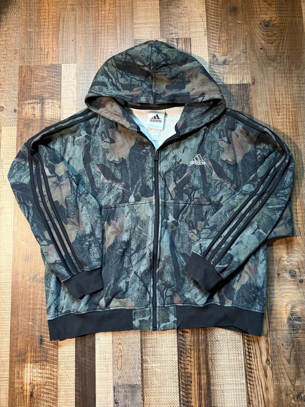 adidas Men's Hooded Camo Track Jacket - Green & Brown